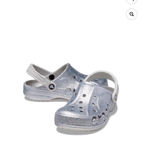 🐊 New Crocs  Silver Glitter Clogs size 6 - Picture 4 of 11